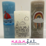 Neonjet - The compact round UV printing system from Modico Graphics for printed candles.